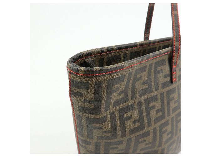 Borsa Tote e Borsa a Tracolla FENDI Zucca PVC Marrone Nero 8BH198 - vista 14