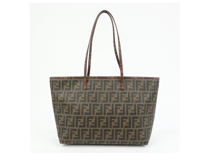 Borsa Tote e Borsa a Tracolla FENDI Zucca PVC Marrone Nero 8BH198 - vista 2
