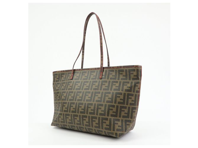 Borsa Tote e Borsa a Tracolla FENDI Zucca PVC Marrone Nero 8BH198 - vista 3
