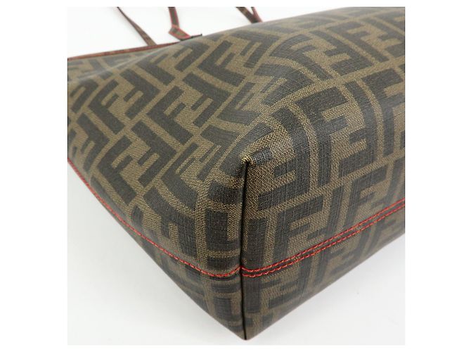 Borsa Tote e Borsa a Tracolla FENDI Zucca PVC Marrone Nero 8BH198 - vista 9