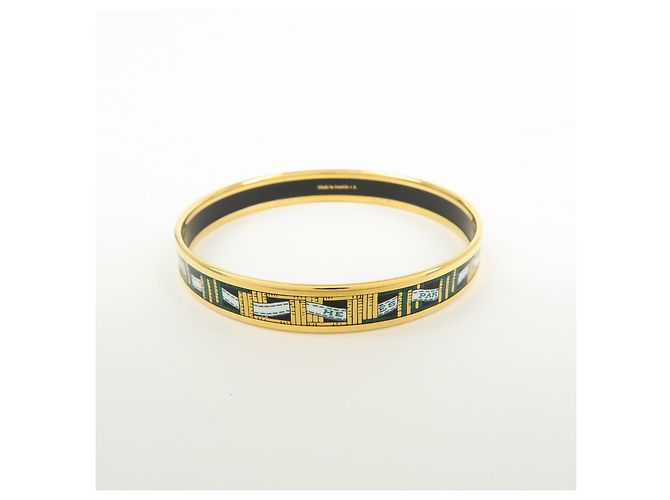 Hermès HERMES Email PM Bracciale Rigido Placcato Oro Verde Scuro - vista 2