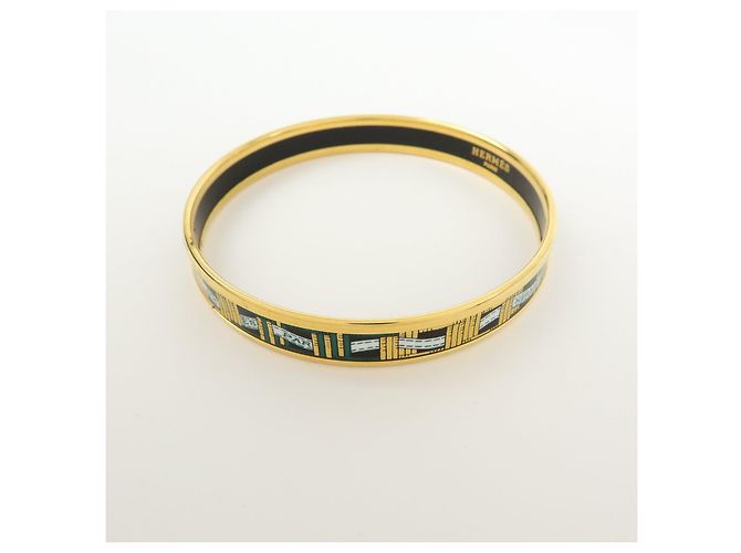 Hermès HERMES Email PM Bracciale Rigido Placcato Oro Verde Scuro - vista 3