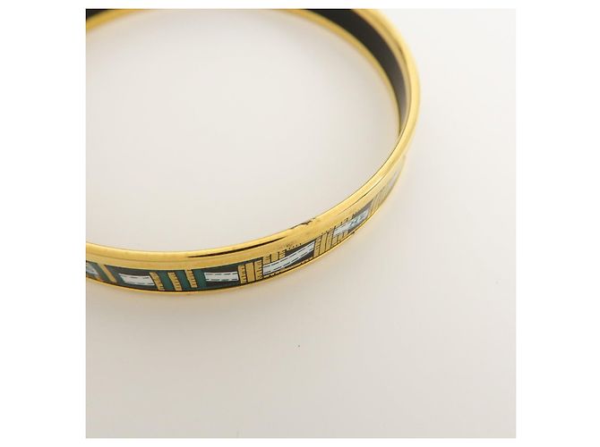Hermès HERMES Email PM Bracciale Rigido Placcato Oro Verde Scuro - vista 6