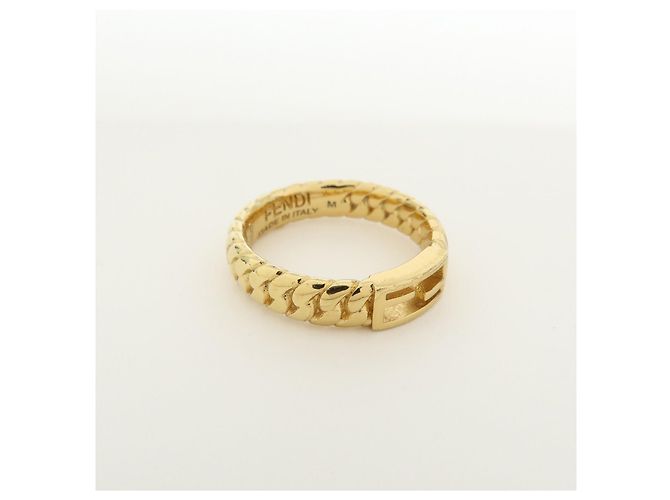 FENDI Baguette Ring Metal Ring Gold Ring Größe M US7 EU54 HK15 - Ansicht 3
