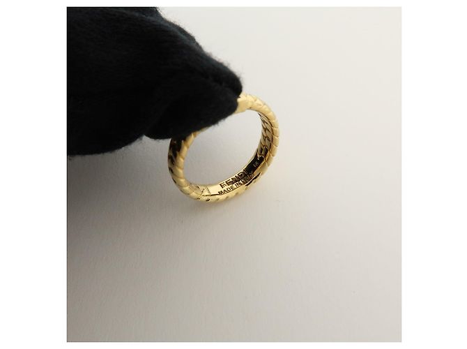 FENDI Baguette Ring Metal Ring Gold Ring Größe M US7 EU54 HK15 - Ansicht 8