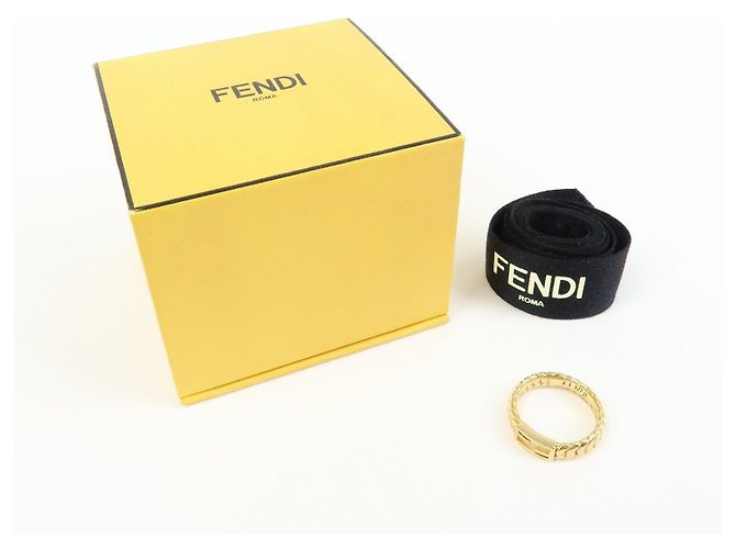 FENDI Baguette Ring Metal Ring Gold Ring Größe M US7 EU54 HK15 - Ansicht 9