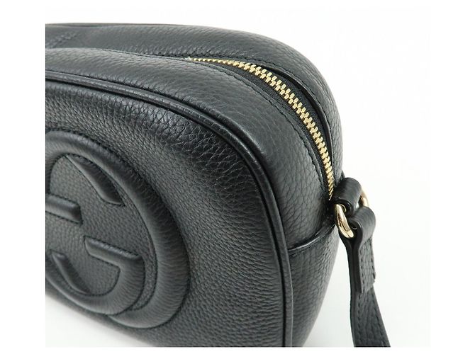 Borsa a tracolla e spalla GUCCI SOHO in pelle Nero 308364 - vista 11