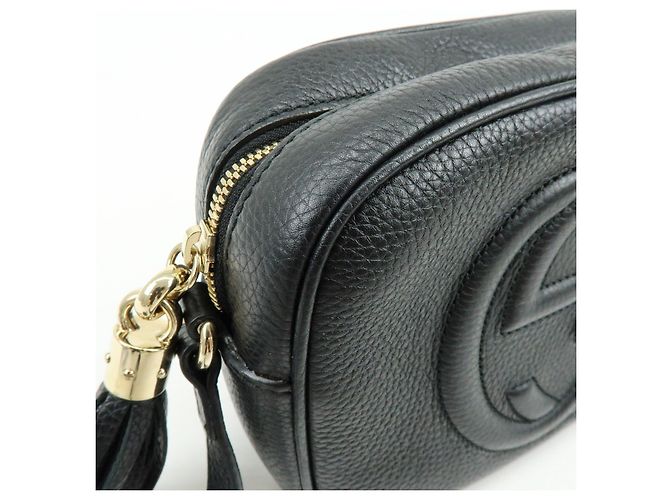 Borsa a tracolla e spalla GUCCI SOHO in pelle Nero 308364 - vista 12