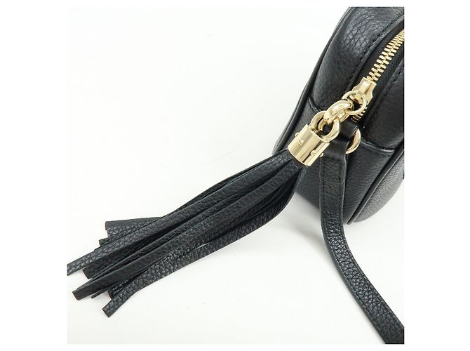 Borsa a tracolla e spalla GUCCI SOHO in pelle Nero 308364 - vista 14