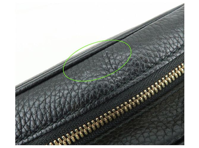 Borsa a tracolla e spalla GUCCI SOHO in pelle Nero 308364 - vista 16