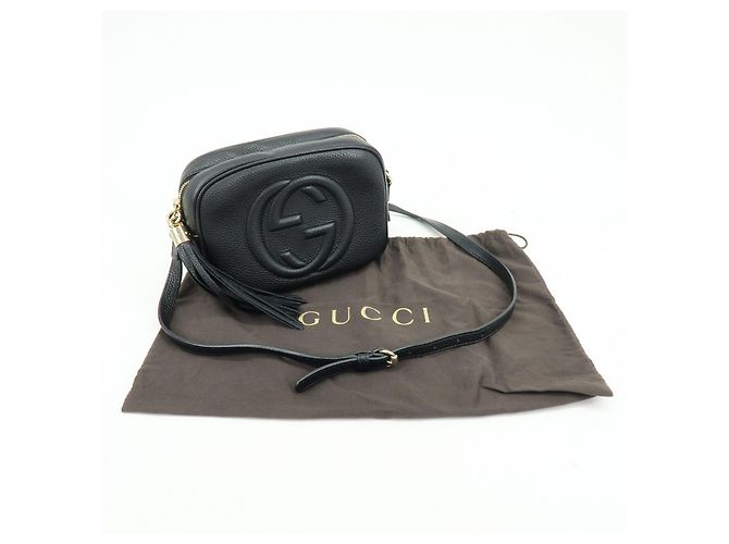 Borsa a tracolla e spalla GUCCI SOHO in pelle Nero 308364 - vista 22