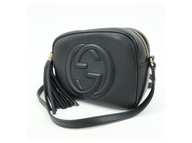 Borsa a tracolla e spalla GUCCI SOHO in pelle Nero 308364 - vista 3