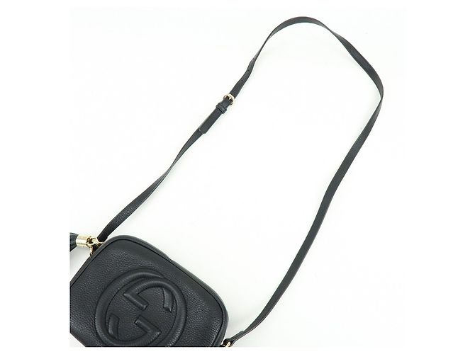 Borsa a tracolla e spalla GUCCI SOHO in pelle Nero 308364 - vista 6