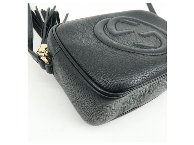 Borsa a tracolla e spalla GUCCI SOHO in pelle Nero 308364 - vista 8