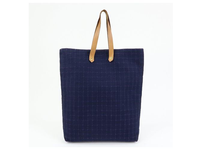Hermès HERMES Amedaba GM Canvas Leder Tote Bag Navy Purple - Ansicht 2