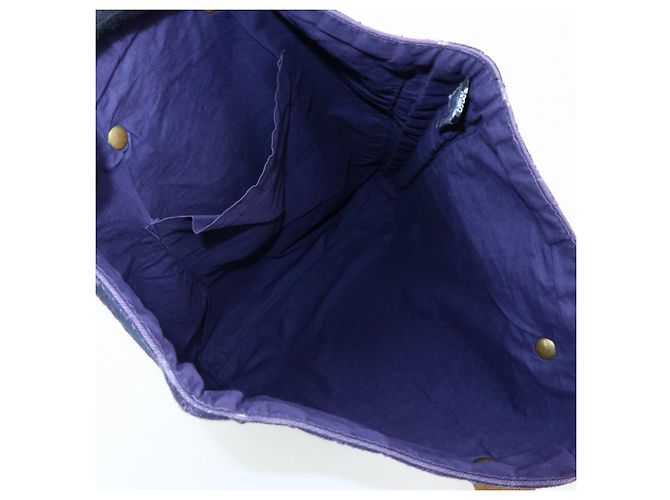 Hermès HERMES Amedaba GM Canvas Leder Tote Bag Navy Purple - Ansicht 21