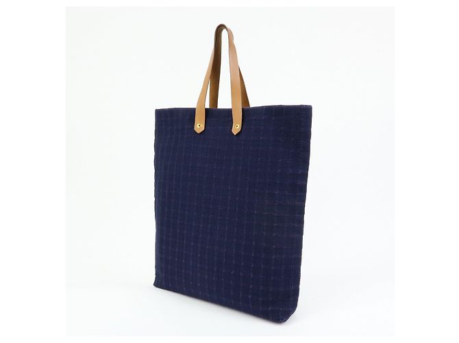 Hermès HERMES Amedaba GM Canvas Leder Tote Bag Navy Purple - Ansicht 3