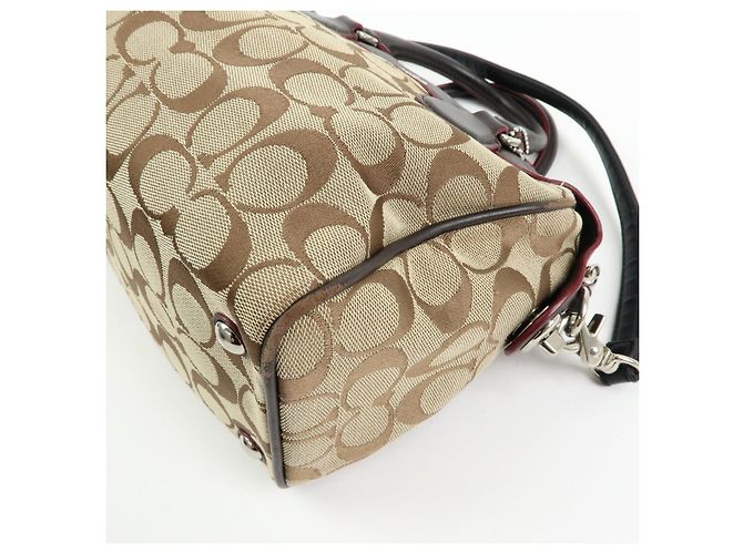 COACH Set di 3 borse a spalla e pochette in tela e pelle 2Way Marrone Nero - vista 7