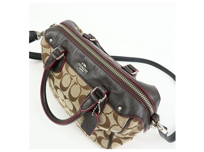 COACH Set di 3 borse a spalla e pochette in tela e pelle 2Way Marrone Nero - vista 8