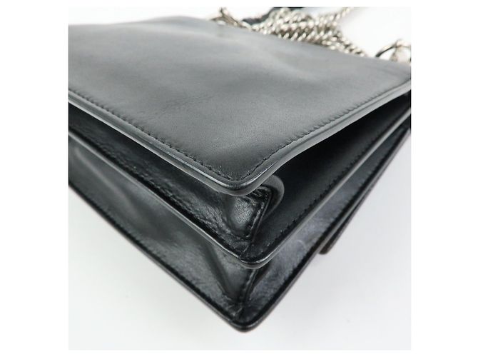 FENDI Kan I Mini Borsa a tracolla e spalla in pelle con catena Nero 8M0381 - vista 13