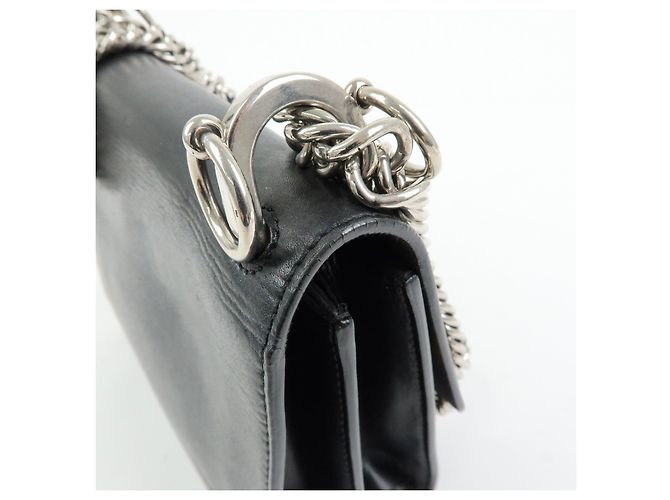 FENDI Kan I Mini Borsa a tracolla e spalla in pelle con catena Nero 8M0381 - vista 18