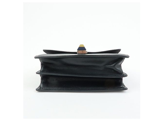 FENDI Kan I Mini Borsa a tracolla e spalla in pelle con catena Nero 8M0381 - vista 5