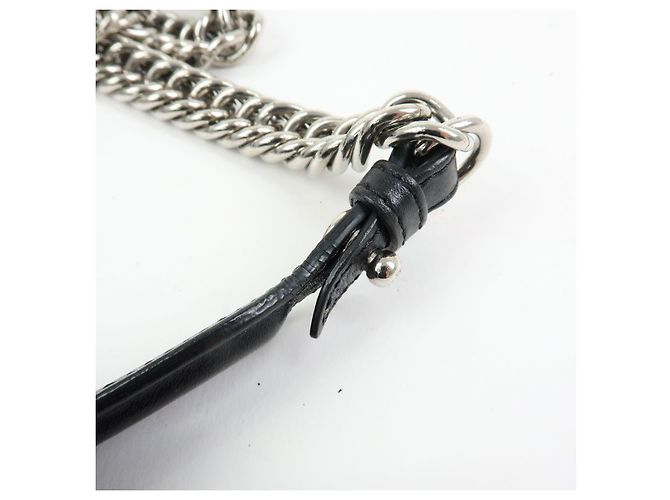 FENDI Kan I Mini Borsa a tracolla e spalla in pelle con catena Nero 8M0381 - vista 8