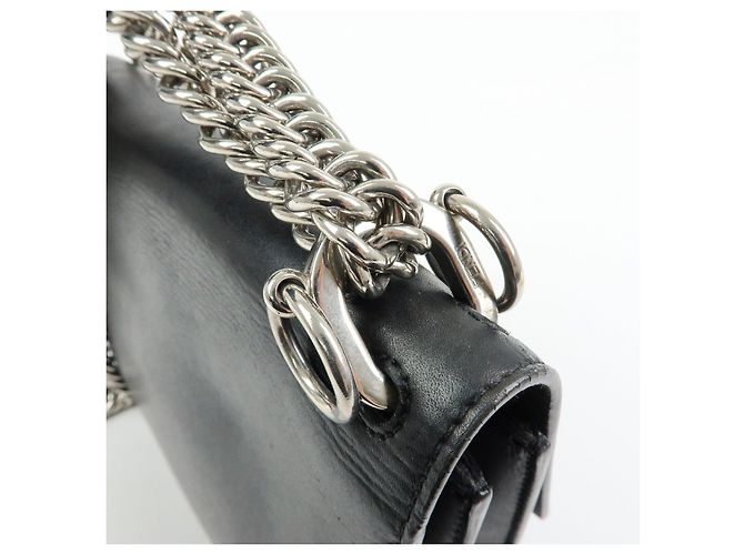 FENDI Kan I Mini Borsa a tracolla e spalla in pelle con catena Nero 8M0381 - vista 9