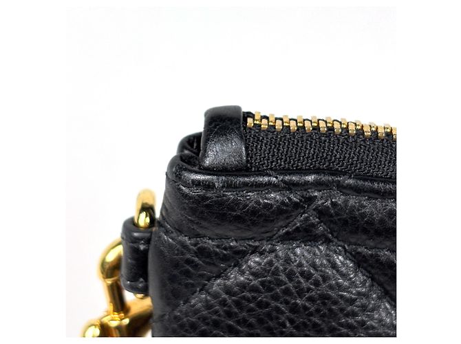 Christian Dior Caro Multifunktionsbeutel aus schwarzem Leder - Ansicht 5
