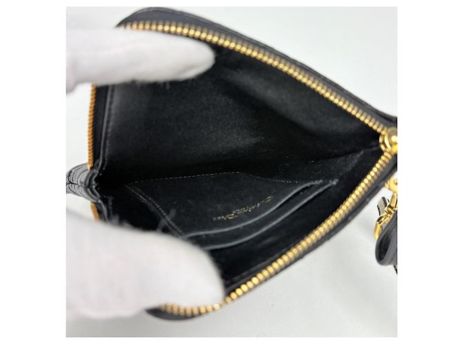 Christian Dior Caro Multifunktionsbeutel aus schwarzem Leder - Ansicht 7
