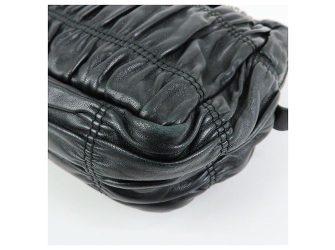 Borsa a tracolla PRADA in pelle Nappa con logo e catena raccolta Nero - vista 10