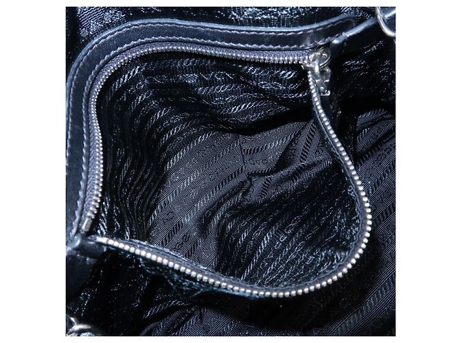 Borsa a tracolla PRADA in pelle Nappa con logo e catena raccolta Nero - vista 22