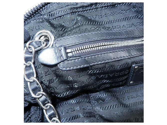 Borsa a tracolla PRADA in pelle Nappa con logo e catena raccolta Nero - vista 23