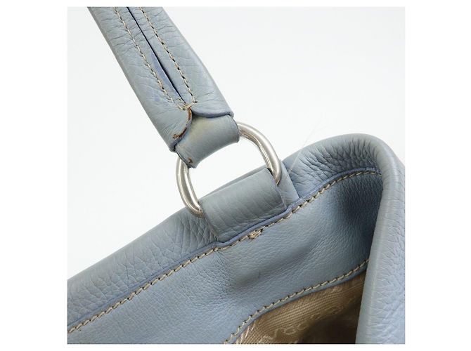 Borsa Tote e Borsa a Mano PRADA in pelle Vitello Daino Azzurro BR2252 - vista 10
