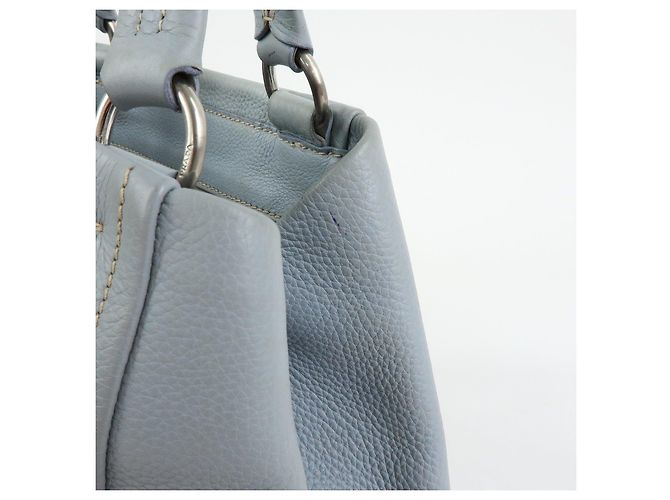 Borsa Tote e Borsa a Mano PRADA in pelle Vitello Daino Azzurro BR2252 - vista 15