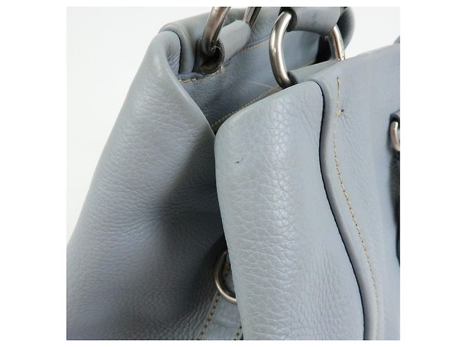 Borsa Tote e Borsa a Mano PRADA in pelle Vitello Daino Azzurro BR2252 - vista 16
