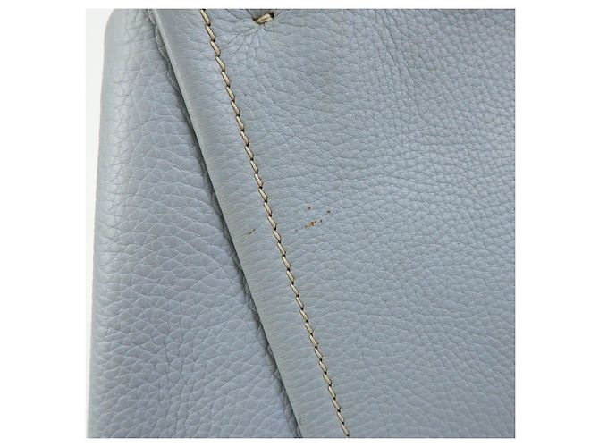 Borsa Tote e Borsa a Mano PRADA in pelle Vitello Daino Azzurro BR2252 - vista 18