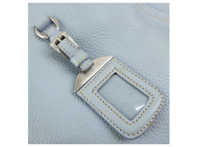 Borsa Tote e Borsa a Mano PRADA in pelle Vitello Daino Azzurro BR2252 - vista 19