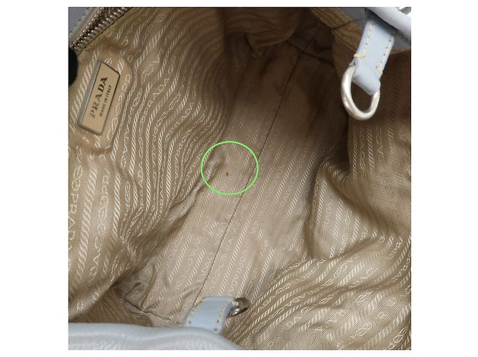 Borsa Tote e Borsa a Mano PRADA in pelle Vitello Daino Azzurro BR2252 - vista 21