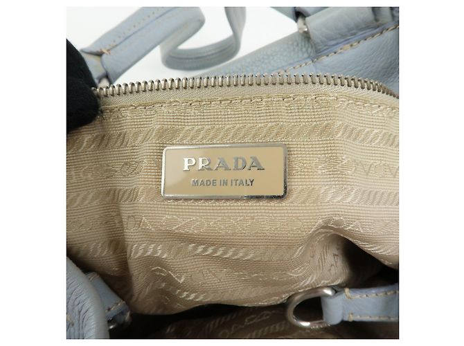 Borsa Tote e Borsa a Mano PRADA in pelle Vitello Daino Azzurro BR2252 - vista 23