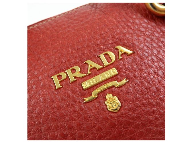 Borsa 2Way in pelle di vitello con logo PRADA Borsa a mano Borsa a tracolla Rossa - vista 19