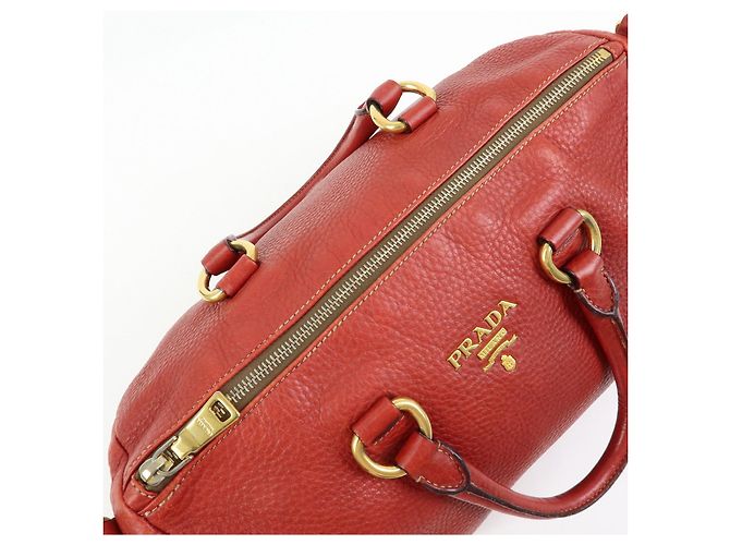 Borsa 2Way in pelle di vitello con logo PRADA Borsa a mano Borsa a tracolla Rossa - vista 21