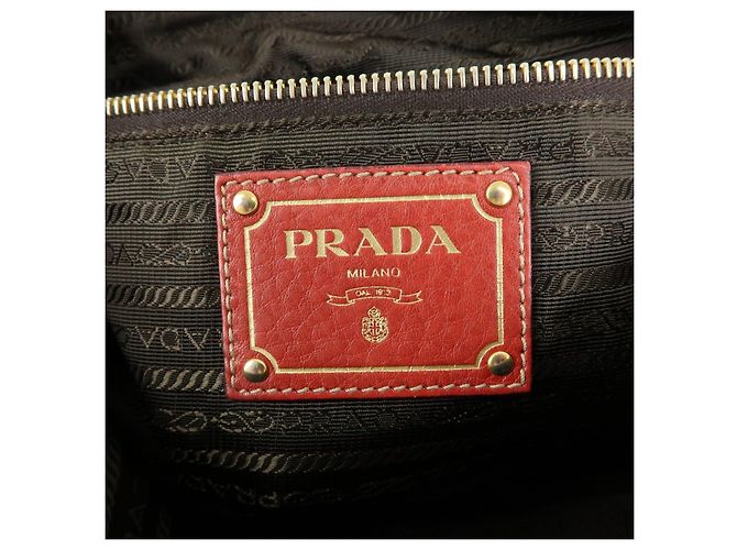 Borsa 2Way in pelle di vitello con logo PRADA Borsa a mano Borsa a tracolla Rossa - vista 24