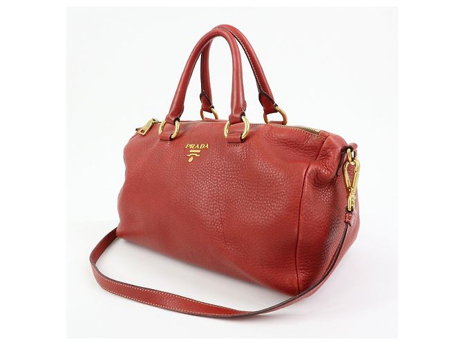 Borsa 2Way in pelle di vitello con logo PRADA Borsa a mano Borsa a tracolla Rossa - vista 3