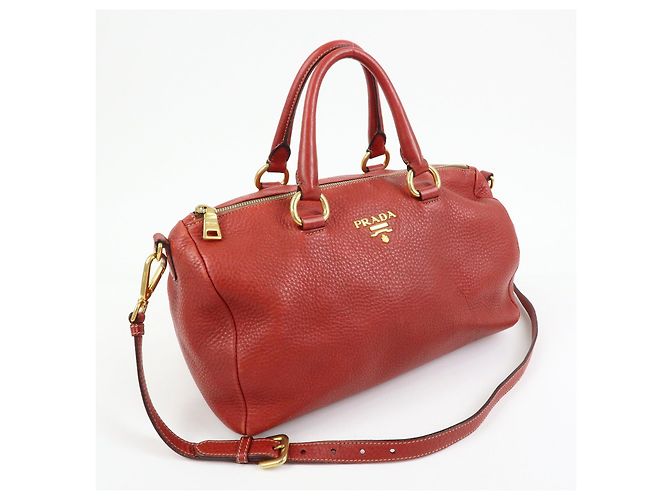 Borsa 2Way in pelle di vitello con logo PRADA Borsa a mano Borsa a tracolla Rossa - vista 4