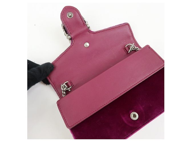Borsa GUCCI Dionysus Super Mini Bag in velluto con catena 476432 - vista 19