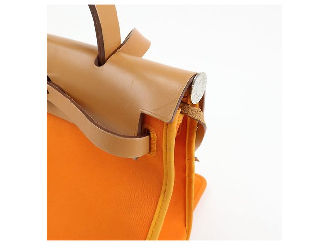 Hermès HERMES Herline Toile Officier Leather 2Way Hand Shoulder Bag □T Stamped - vista 12