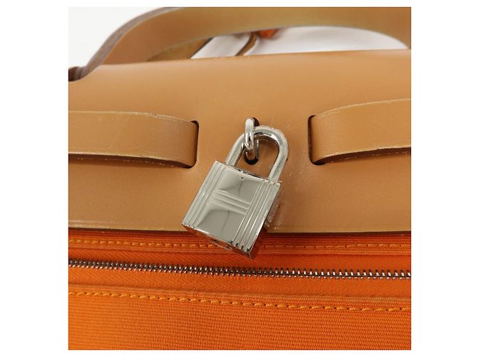 Hermès HERMES Herline Toile Officier Leather 2Way Hand Shoulder Bag □T Stamped - vista 14