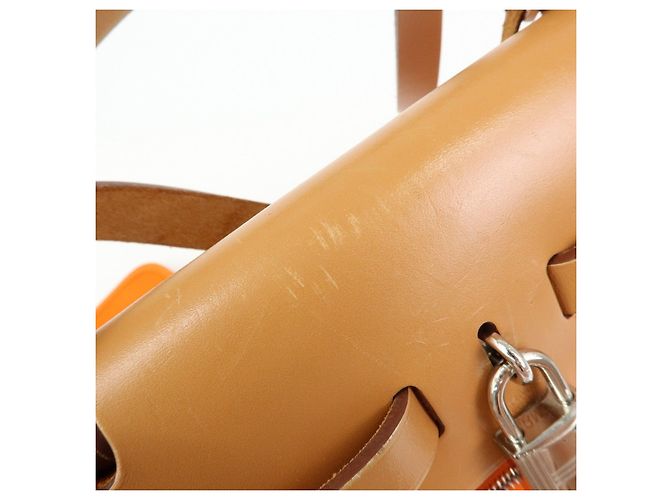Hermès HERMES Herline Toile Officier Leather 2Way Hand Shoulder Bag □T Stamped - vista 16
