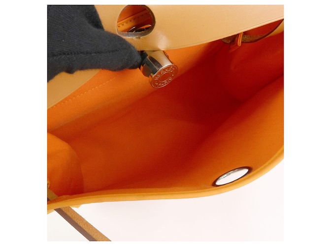 Hermès HERMES Herline Toile Officier Leather 2Way Hand Shoulder Bag □T Stamped - vista 18